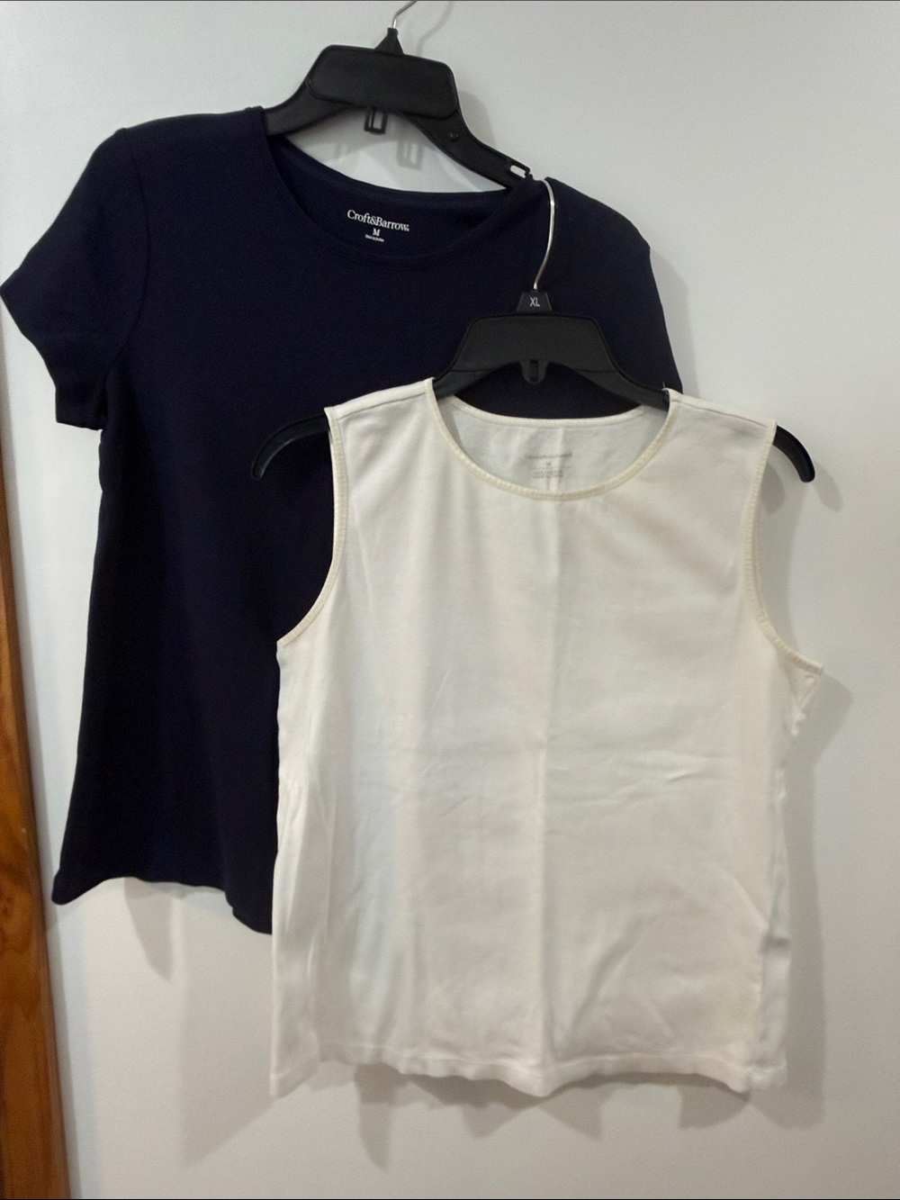 croft & barrow Navy top with Christopher & Banks Cream Sleeveless Shell